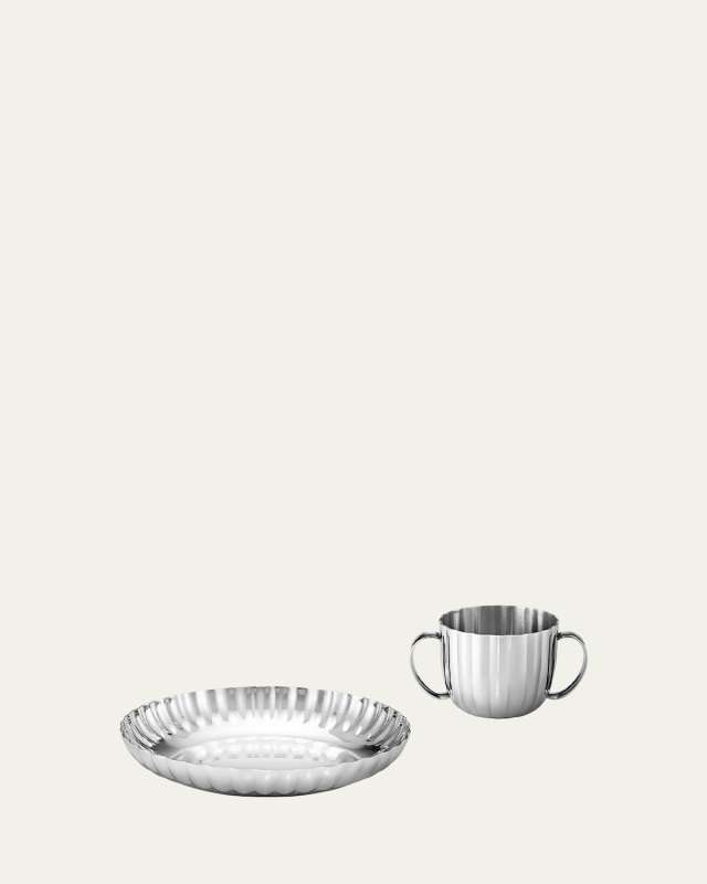 Bernadotte Child Stainless Steel Deep Plate and Cup Set